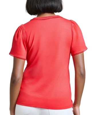 Women's Split Neck Trim Top