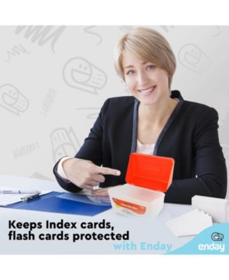 Index Card Holder Red, 3x5 Note Flash Card Organizer Case, Index Card File w/flip top, Notecard Recipe, Holder, Holds 250 Cards (1 PC)