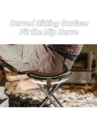 Folding Camping Stool , Portable Mini Camping Chair, Lightweight Aluminium Alloy Chair, Small Backpacking Stool with Thickened Seat Cushion