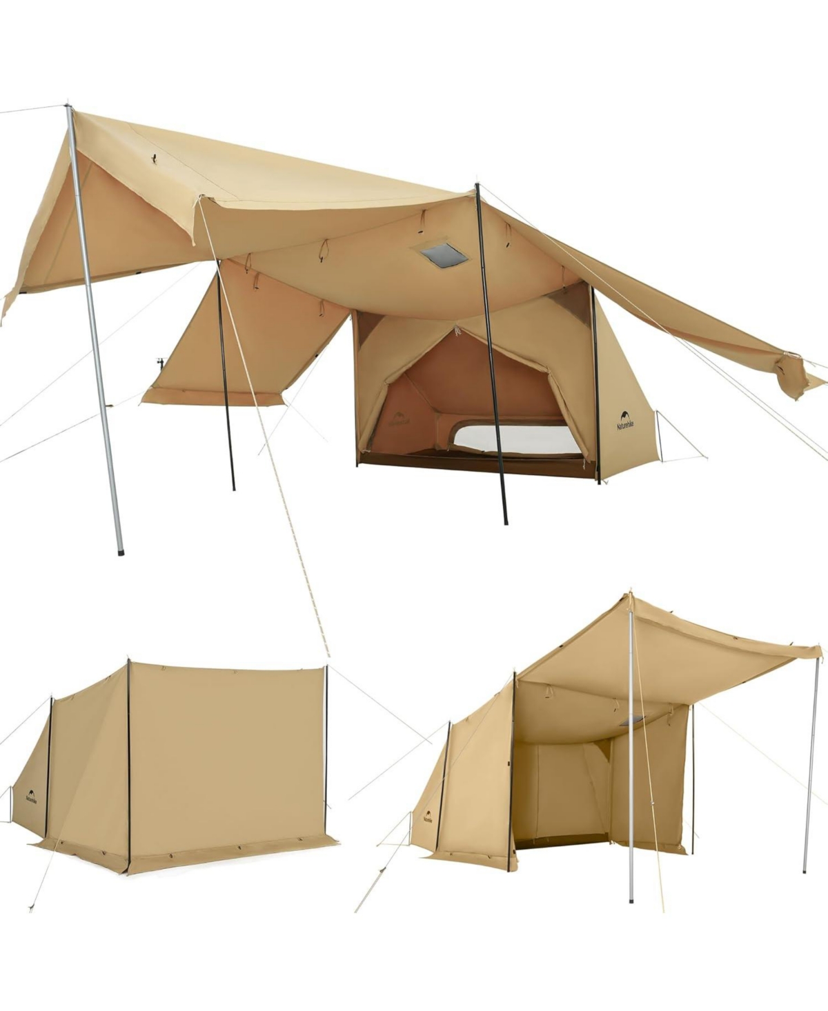 Mountain Stream Military Tent &#x2013; 4 Season 1 Person Hot Tent with Stove Jack, Breathable Tc Cotton, Large Vestibule for Camping & Hiki