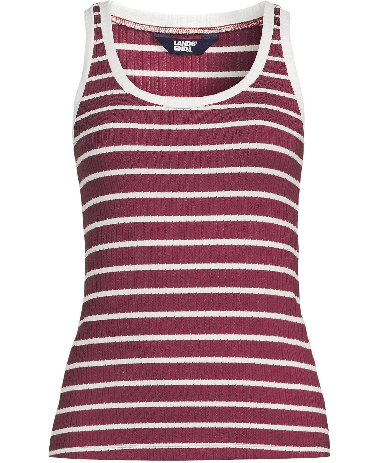Plus Size Pointelle Rib UNeck Tank