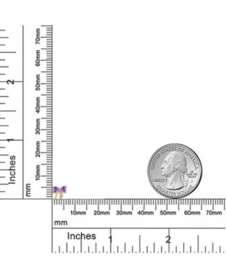 Real Bow 1 Piece Stud Earring with CZ Delicate Minimalist Cartilage Piercing Screw Back