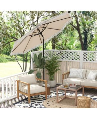 9 feet Patio Umbrella with Sun-Protective Canopy for Patio Garden Pool