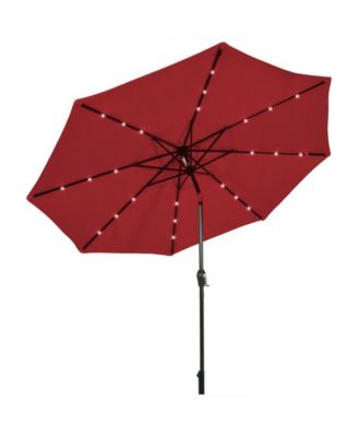10 Feet Outdoor Patio Umbrella with Bright Solar LED Lights