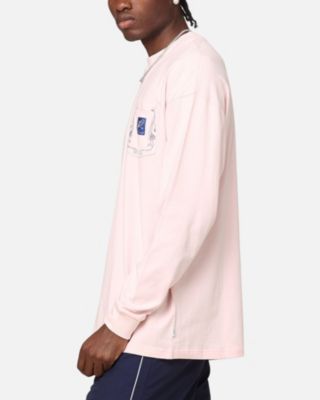 Men's Floral Pocket Oversized Long Sleeve T-Shirt, Pink, M