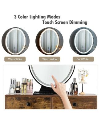 Industrial Makeup Dressing Table with 3 Lighting Modes