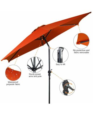 9 FT Outdoor Market Patio Table Umbrella Push Button Tilt Crank Lift