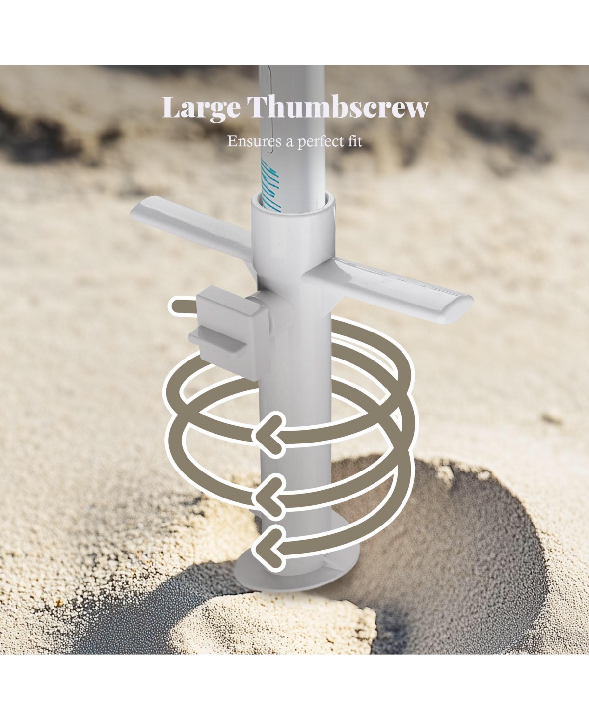 LAGarden 10 beach umbrella sand anchor, windproof spike for sand, grass, camping
