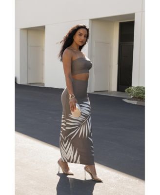 Women's Palm Print Fantasy Skirt Set