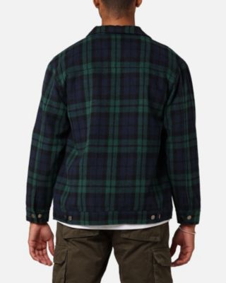 Men's Darby Plaid Shacket- Dark Green, S