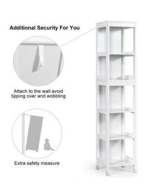 5-Tier Multifunctional Bathroom Floor Cabine Storage with 2 Drawers