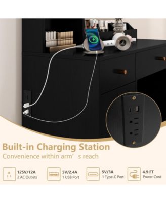 Vanity Dressing Table and Chair Set with Mirror and Lights