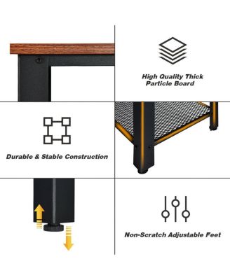 Metal Frame Wood Console Sofa Table with Storage Shelf