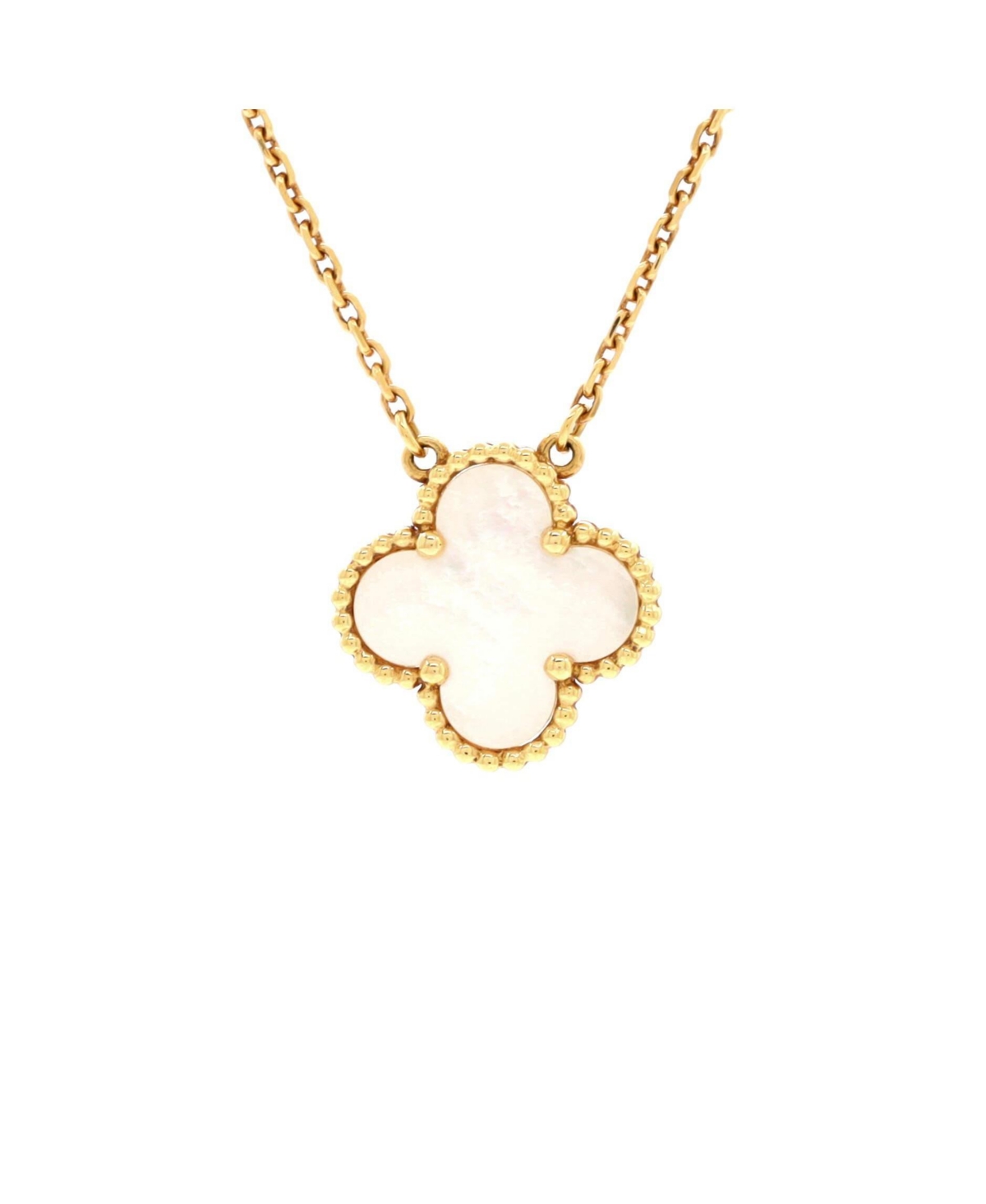 Vintage Alhambra Pendant Necklace 18K Gold and Mother of Pearl - 18k gold