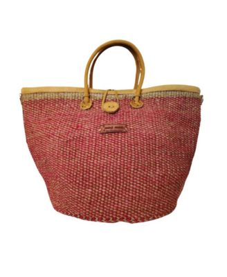 Brave Life Heart Handmade Sisal Straw Basket Tote Bag