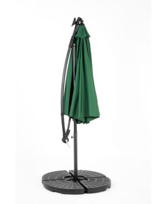 10ft Solar LED Offset Hanging Market Patio Umbrella ( Dark green )