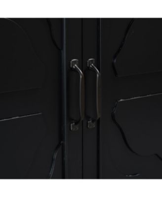 Wooden Sideboard with Pine Doors & Metal Handles