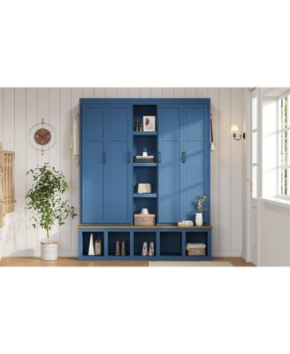 Farmhouse Hall Tree with Bench & Storage