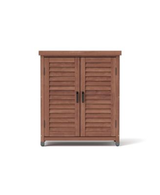 Potting Bench with Storage &amp; Metal Top - Outdoor Garden Workstation