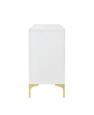 Carved 4-Door Sideboard - Handleless, Press-to-Open (White)