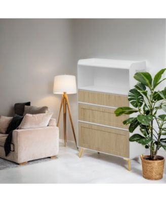 White Wood 3-Drawer Storage Cabinet