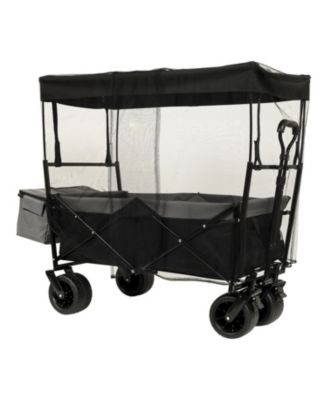 Collapsible Wagon with Canopy & All-Terrain Wheels