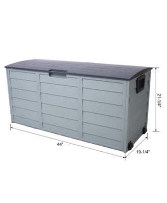 75 Gallon Resin Deck Box - Outdoor Storage with Wheels