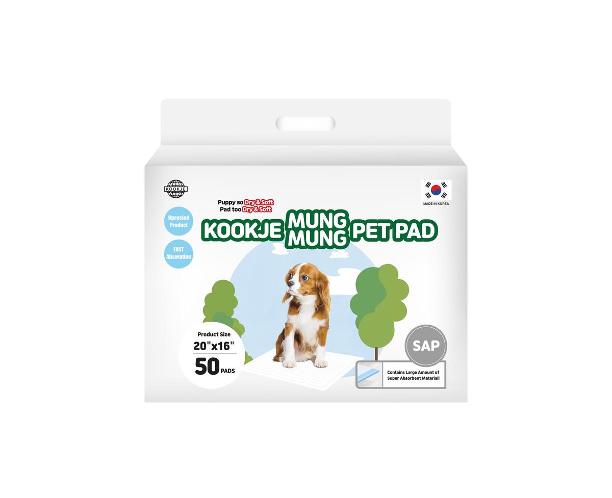 Kproduct4u Kookje Mung Mung Absorbent Upcycled Pulp pee Pads for Dogs - White, 20&#x22; x 16&#x22; (Small), 50 Pcs