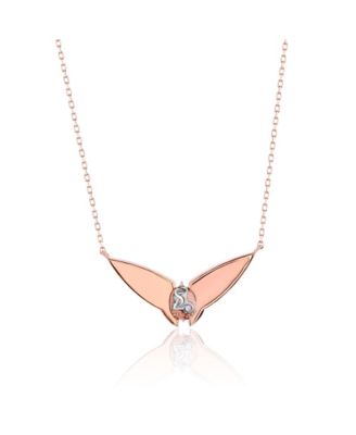Suzy Levian Sterling Silver Cubic Zirconia Bat Wings Necklace