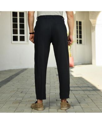 Men's Midnight Black Tapered Trousers
