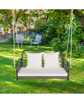 2-Person Outdoor Hanging Chair with Ropes
