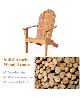 Outdoor Adirondack Chair Solid Wood Patio Garden Furniture