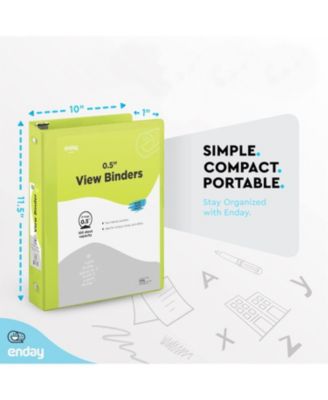 1Inch 3 Ring Binder, 1 Inch Round Ring Clear View Cover with 2 Inside Pockets Binders, Colored School Supplies Binders in Grey, Pink, Blue, Purple, Green and Red, Multicolor (6 PC) – by Enday