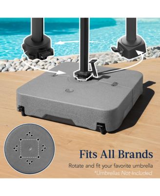 Heavy-Duty Outdoor Cantilever Base Stand w/ Wheels, Locks, Fillable 330lb Capacity