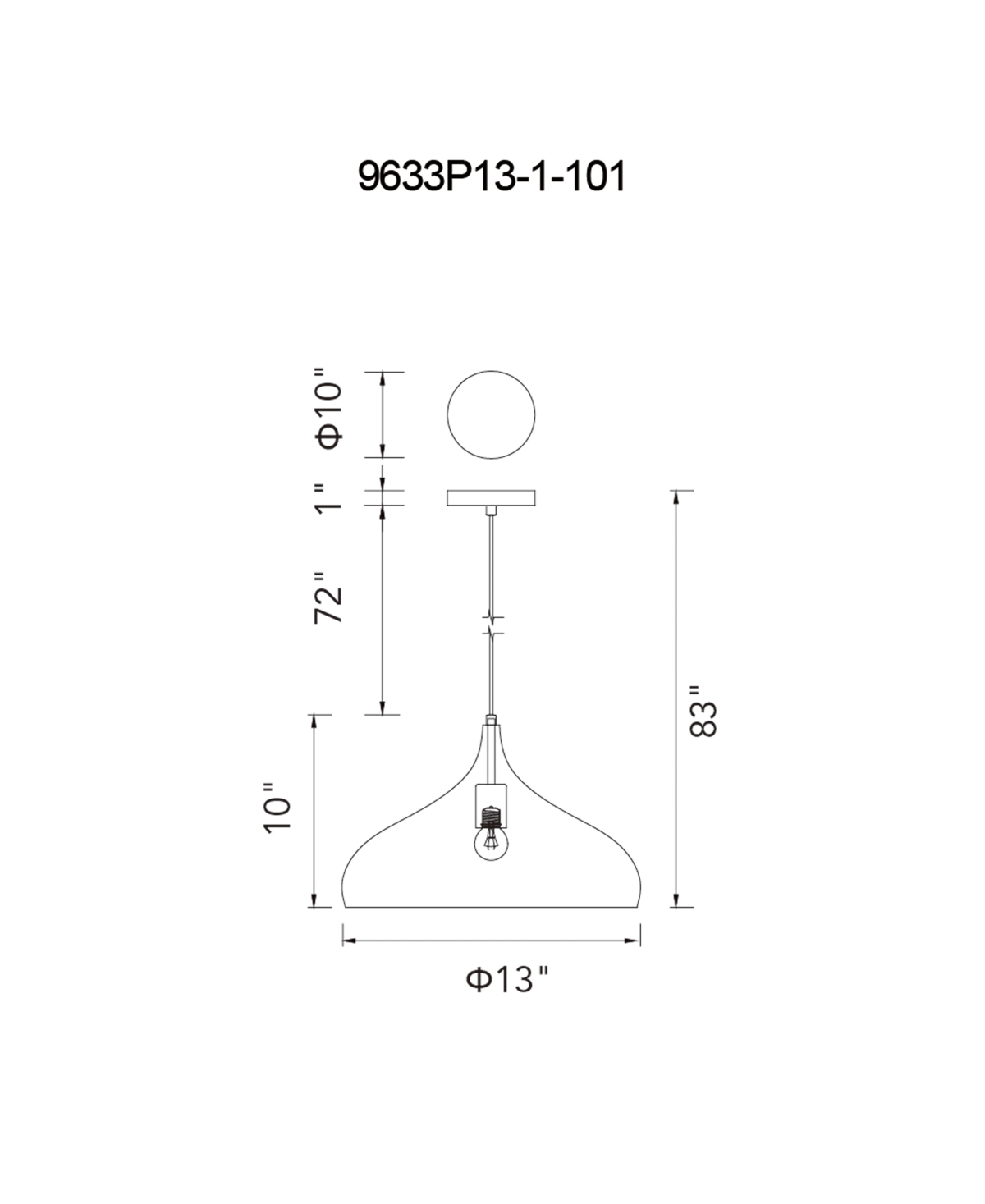 Cwi Lighting 13" Metal Dynamic 1 Light Down Pendant