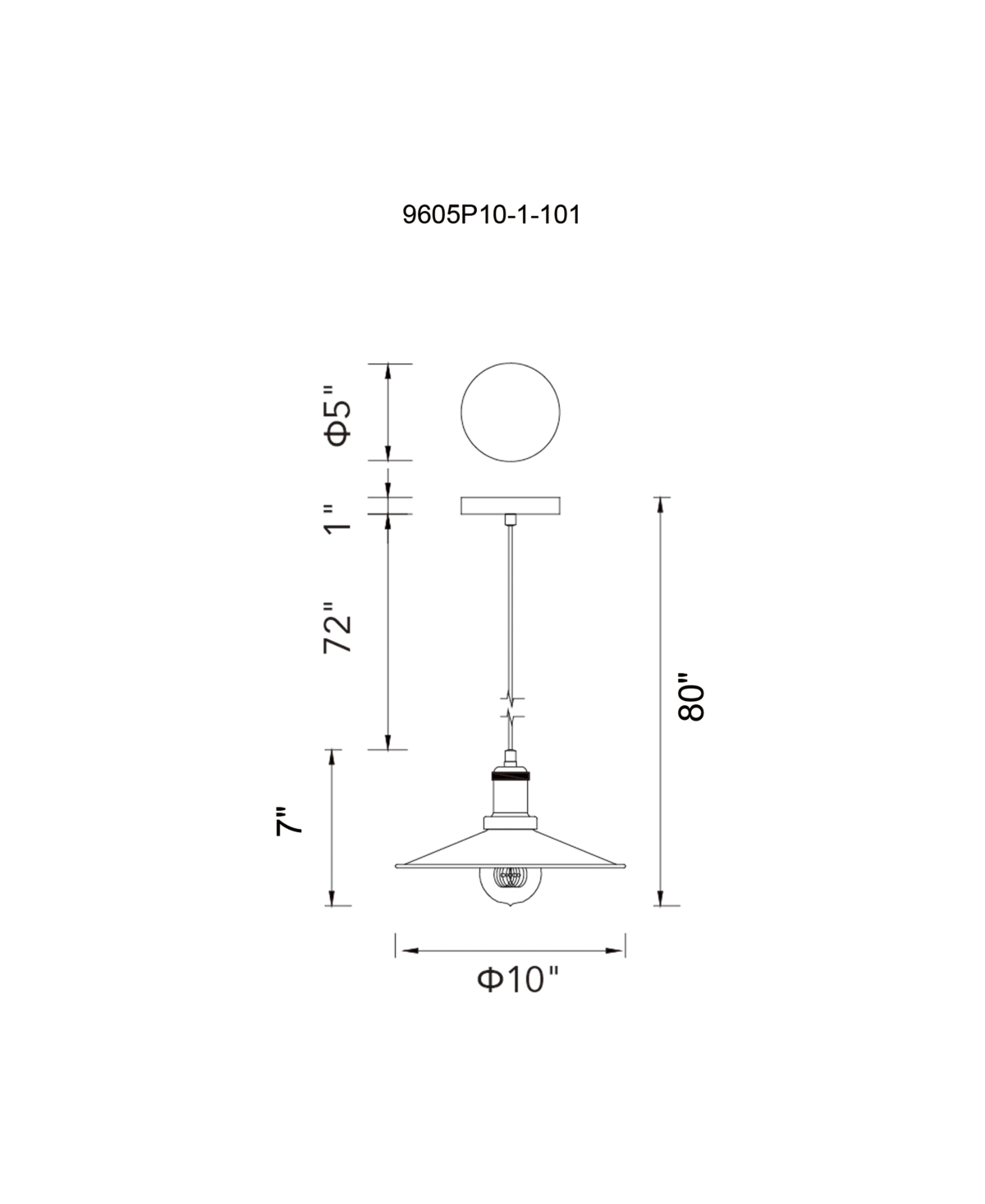 Cwi Lighting 9" Metal Brave 1 Mini Pendant