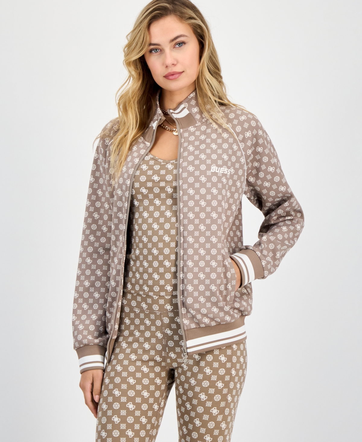 Women's Aggie Peony Full-Zip Sweatshirt - Aop A920/g6k5 Ologram
