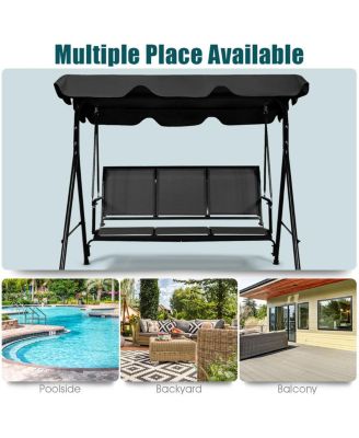 Outdoor Porch Swing Canopy Patio Swing Chair 3 Person Canopy Hammock