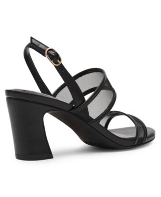 Women's Rhonda Mesh Band Block Heel Dress Sandals