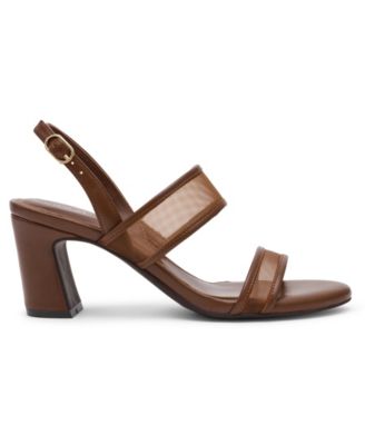Women's Rhonda Mesh Band Block Heel Dress Sandals