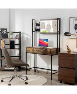 Industrial Wood 3-Position Adjustable Mirror Vanity Table