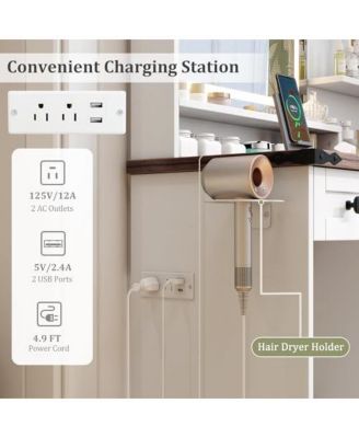 Farmhouse Vanity Set with Mirror and 3-Color Lighting