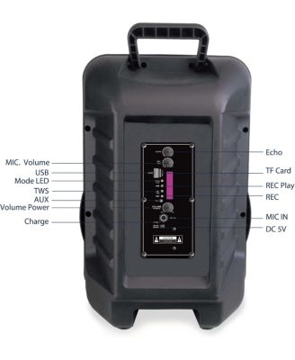 Portable 12" 3,000 Watt Bluetooth Party Speaker with Disco Light