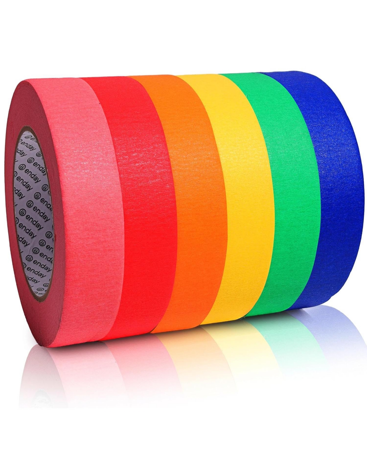Colored Masking Tape (6 Pack) 1080 Ft x 1 in - Colored Masking Tape 1 inch Wide x 180 Feet (60 Yards) per roll - Painters Tape, Great for Arts C