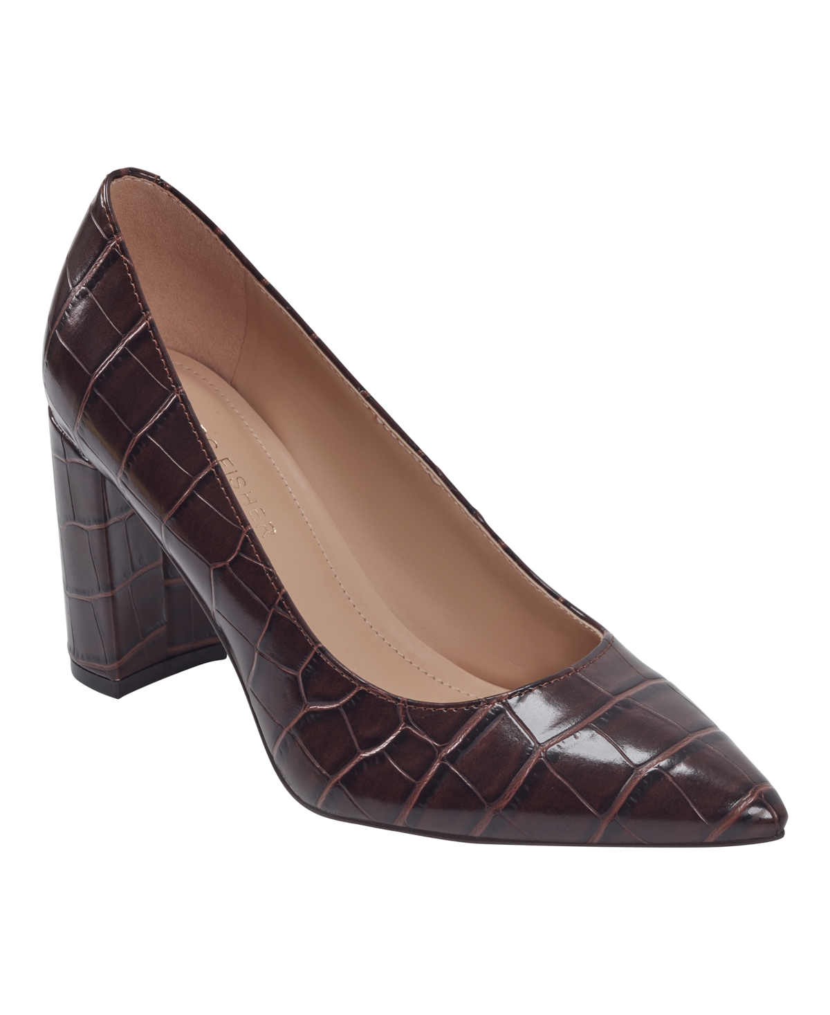 Women's Viviene High Block Heel Pumps - Black Patent