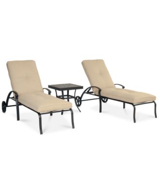 Park Gate Outdoor Cast Aluminum 3-Pc. Chaise Set (2 Chaise Lounges and 1 End Table), Created for Macy's