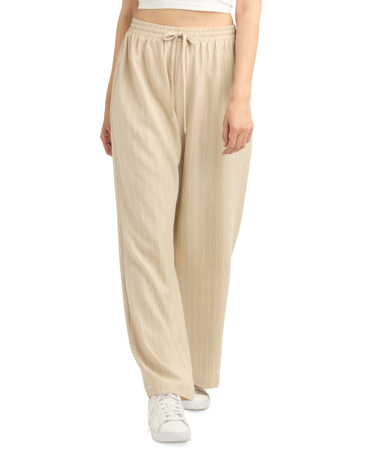 Juniors' Striped Drawstring-Waist Wide-Leg Pants - Color 7