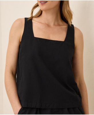 Women's Organic Cotton Canopy Linen Blend Square Neck Tank
