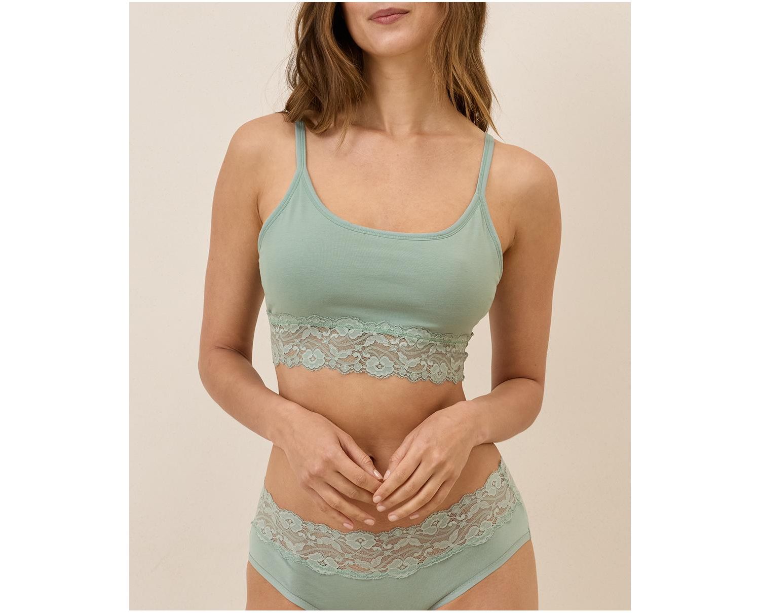 Women's Cotton Lace Smooth Cup Bralette