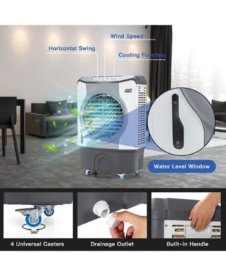 4-in-1 Industrial Evaporative Air Cooler Fan with 45 L Tank and Wheels